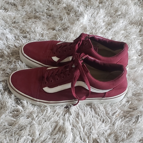 Vans Old School Burgundy Red White mens size 12 - Picture 1 of 4